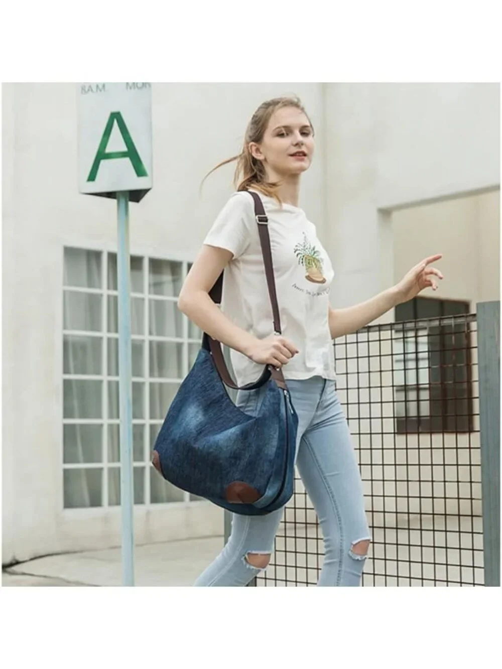Stylish Multi-Pocket Denim Tote Bag for Women | Versatile Hobo Crossbody Bag